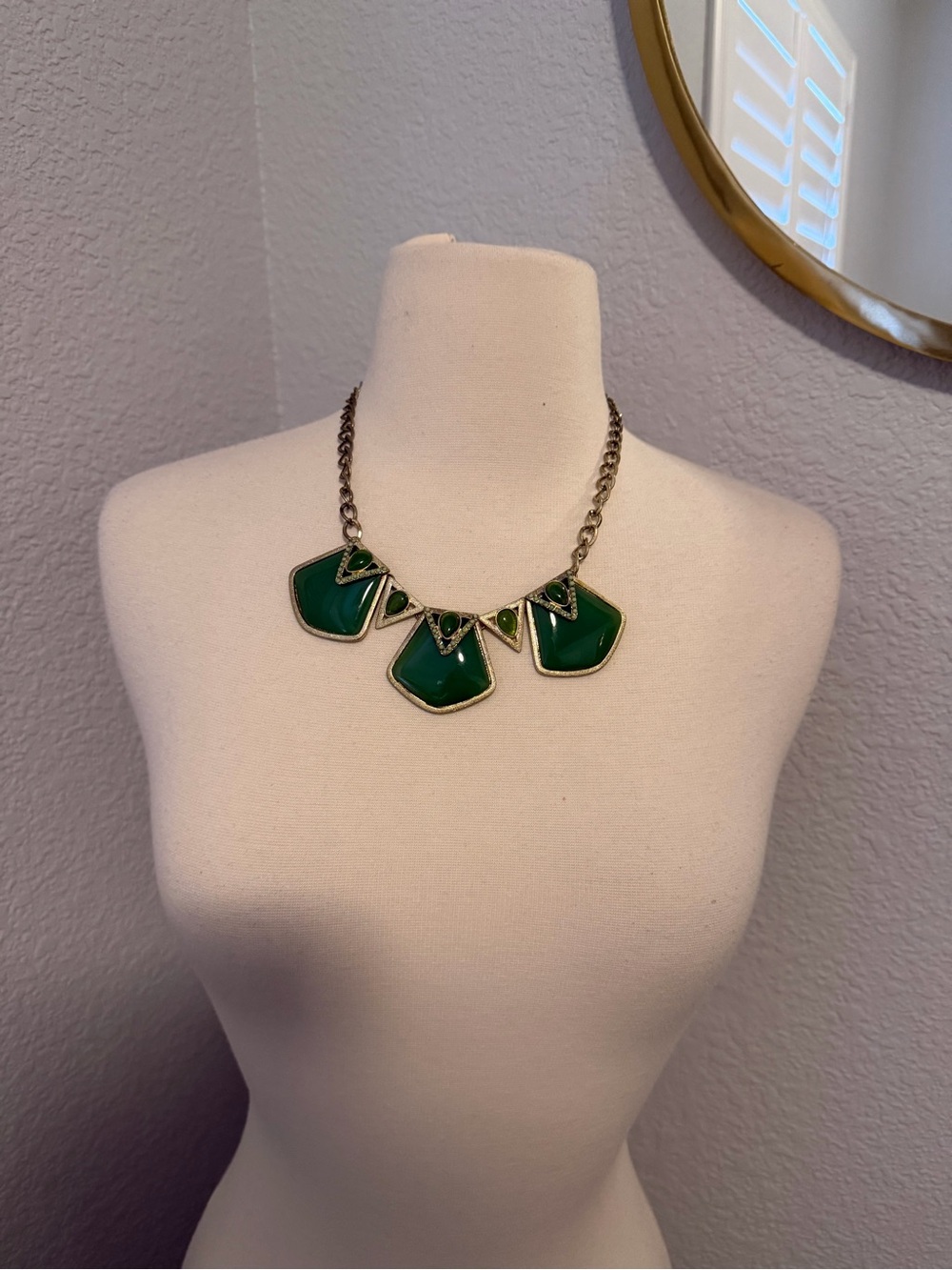Source Unknown Green Enamel Geometric Pendant Necklace - Women Jewelry